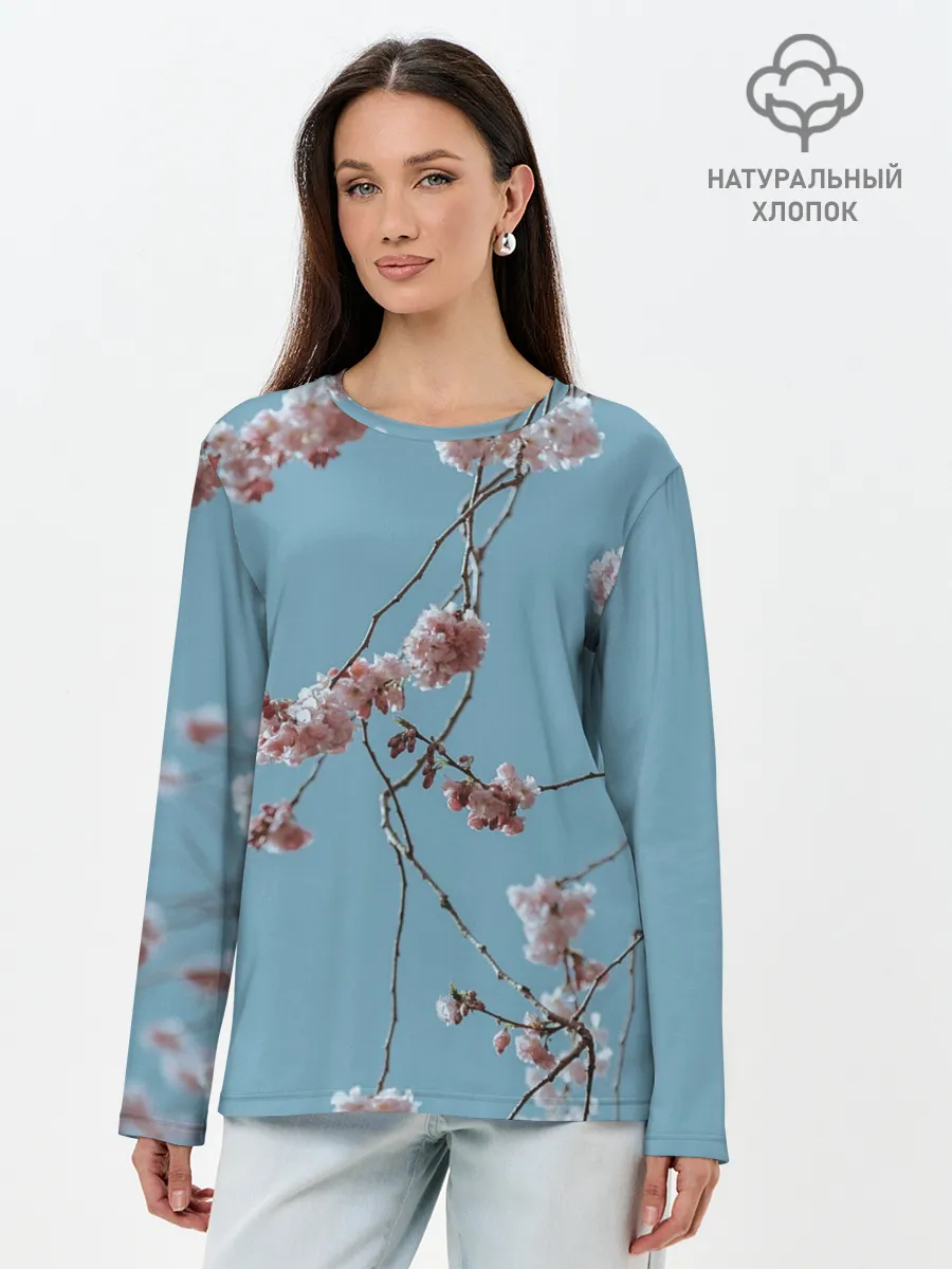 Лонгслив женский. Хлопок / Весна