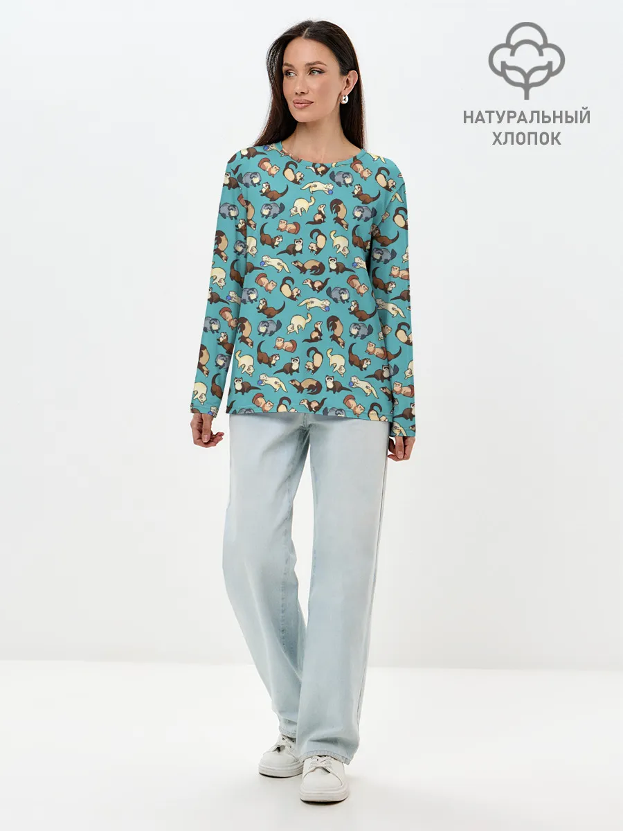 Лонгслив женский. Хлопок / Соболи