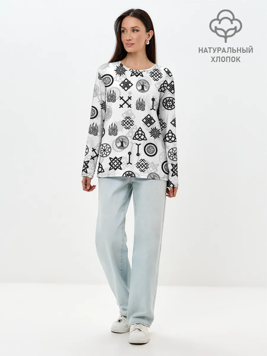 Лонгслив женский. Хлопок / СЛАВЯНСКИЕ РУНЫ