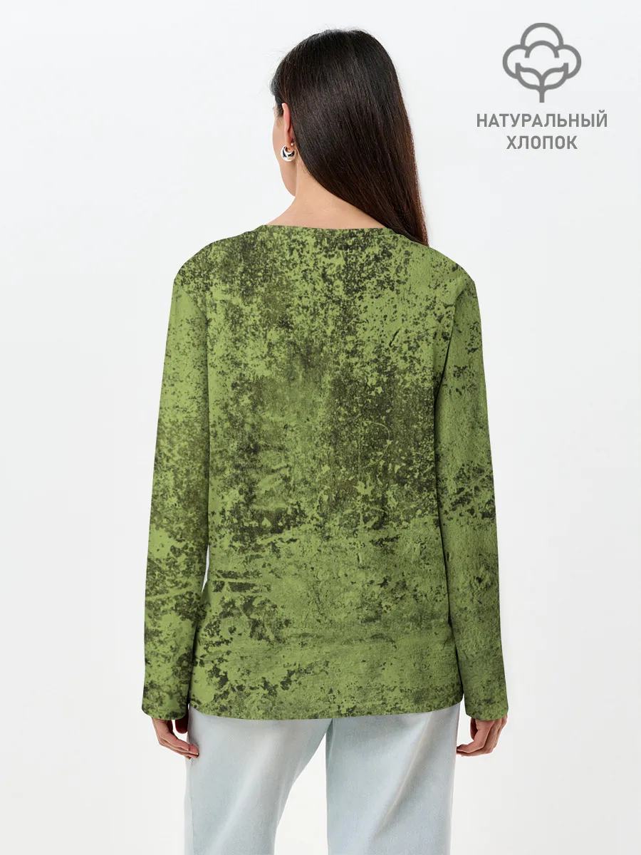 Лонгслив женский. Хлопок / Динозавр из груди | Dino