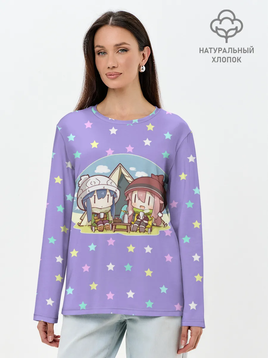 Лонгслив женский. Хлопок / Лагерь