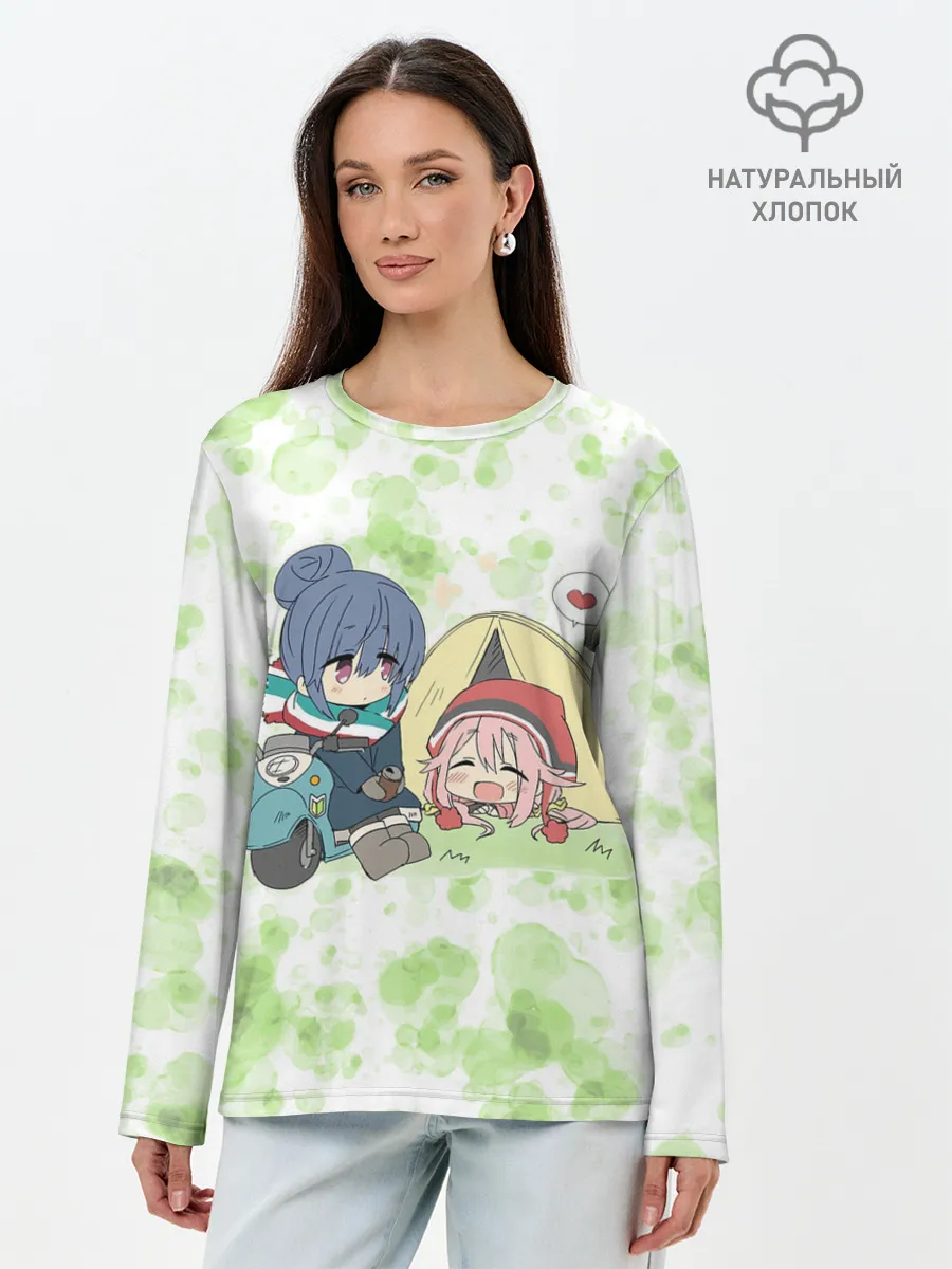 Лонгслив женский. Хлопок / Лагерь на воздухе