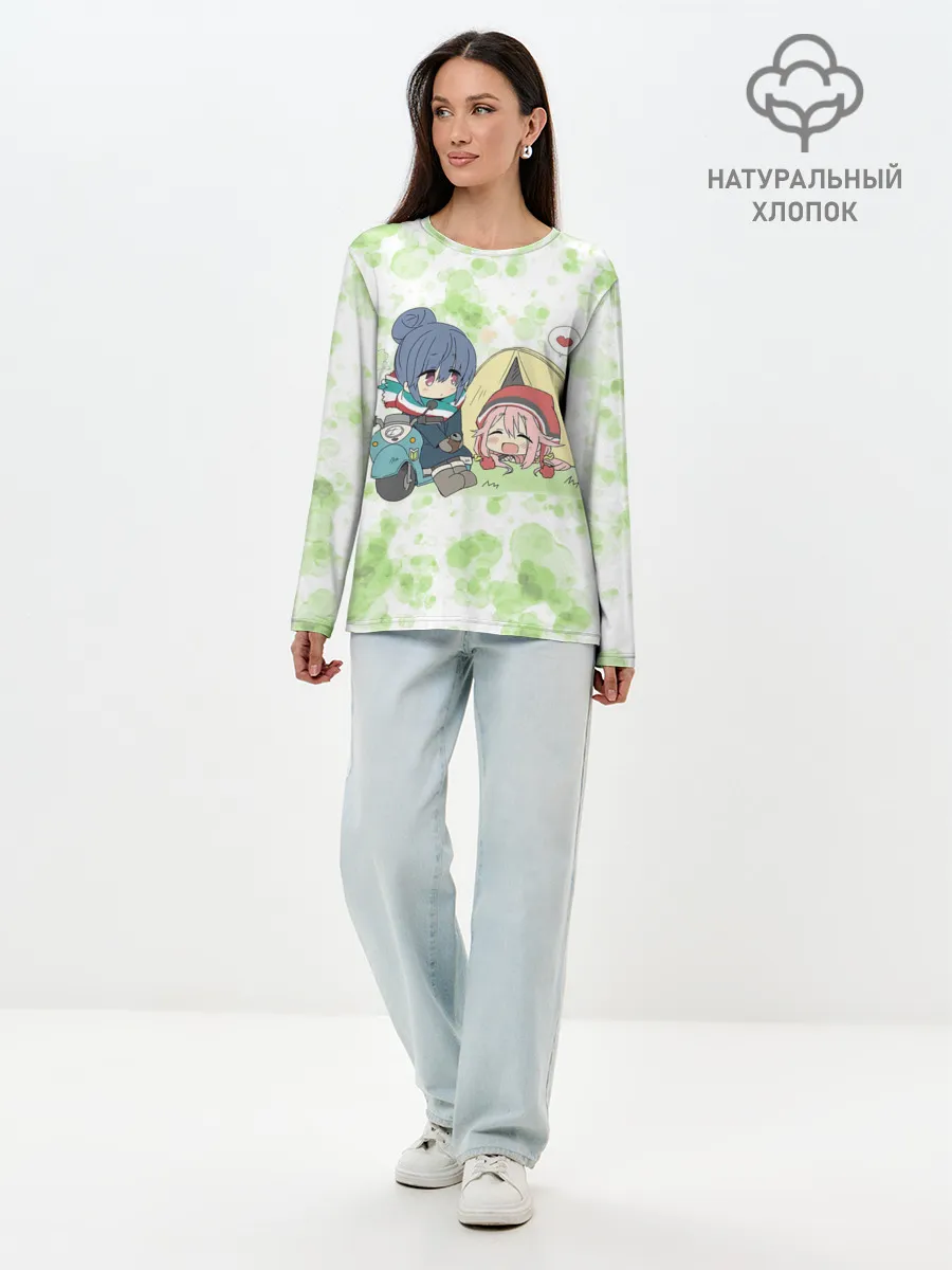 Лонгслив женский. Хлопок / Лагерь на воздухе