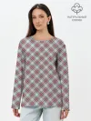 Лонгслив женский. Хлопок / Текстура в клетку