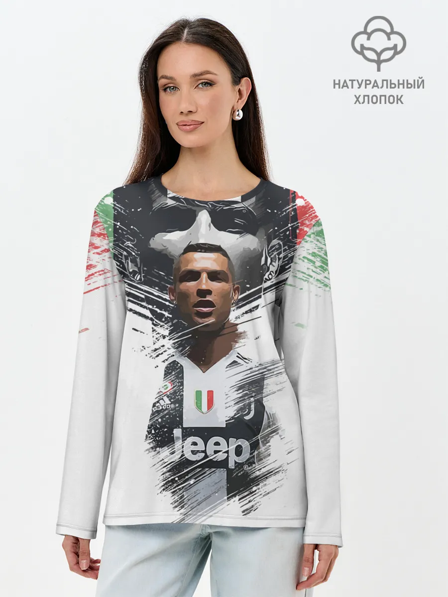 Лонгслив женский. Хлопок / Криштиану Роналду