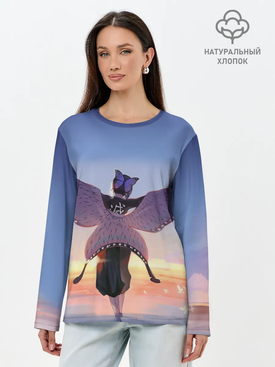 Лонгслив женский. Хлопок / КЛИНОК РАССЕКАЮЩИЙ ДЕМОНОВ