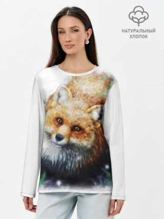 Лонгслив женский. Хлопок / Лиса