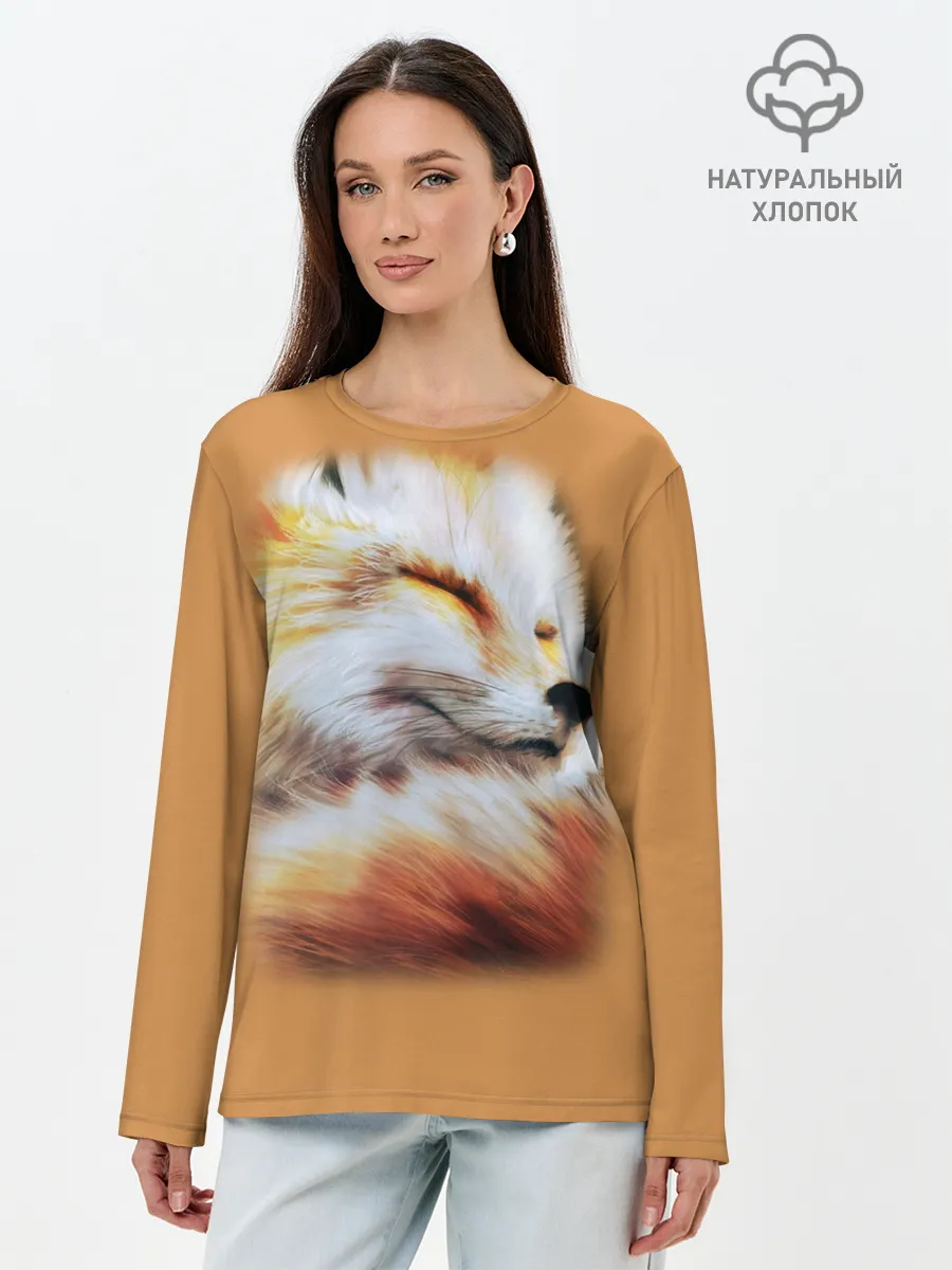 Лонгслив женский. Хлопок / Лисичка