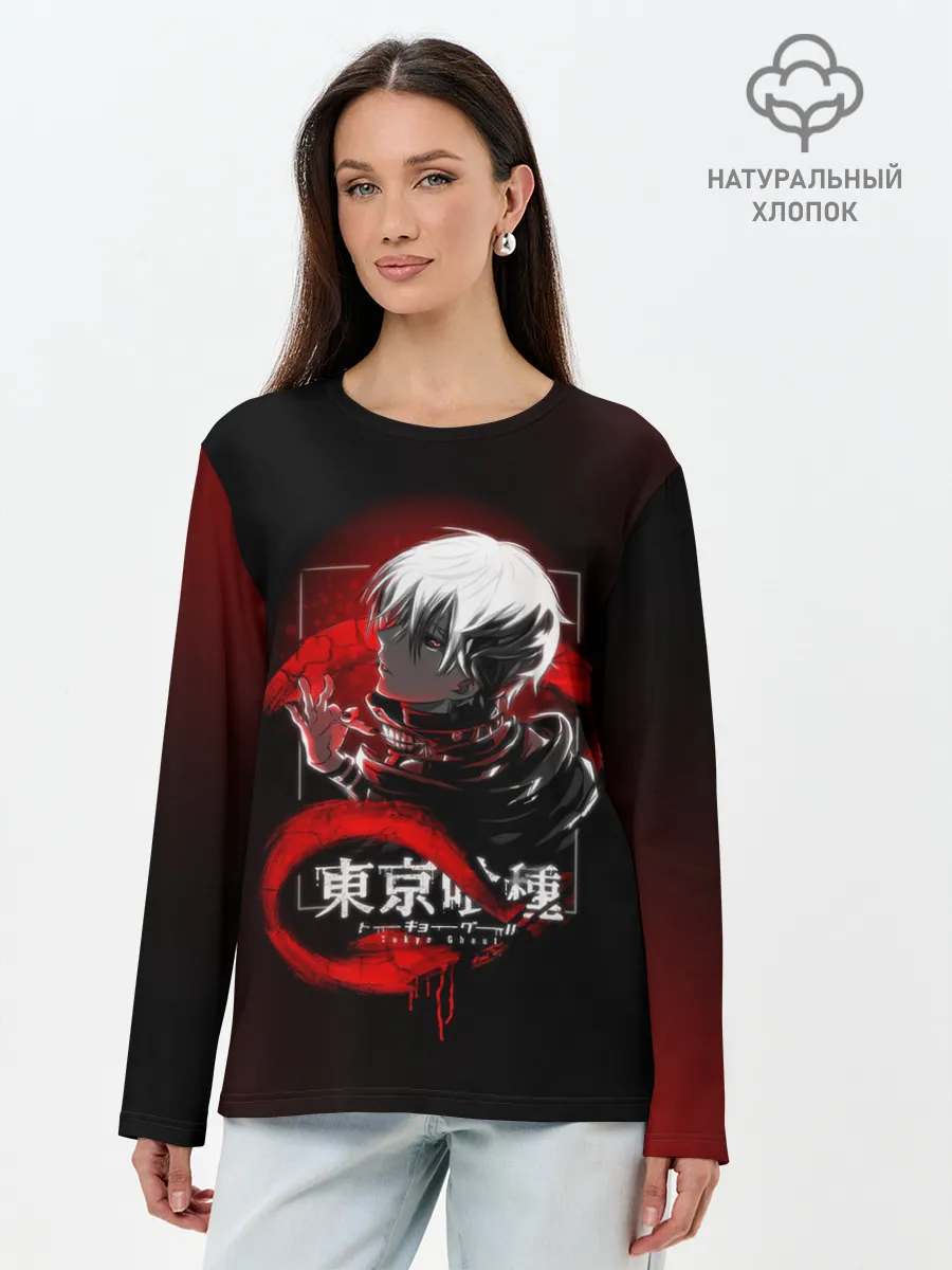 Лонгслив женский. Хлопок / TOKYO GHOUL | ТОКИЙСКИЙ ГУЛЬ
