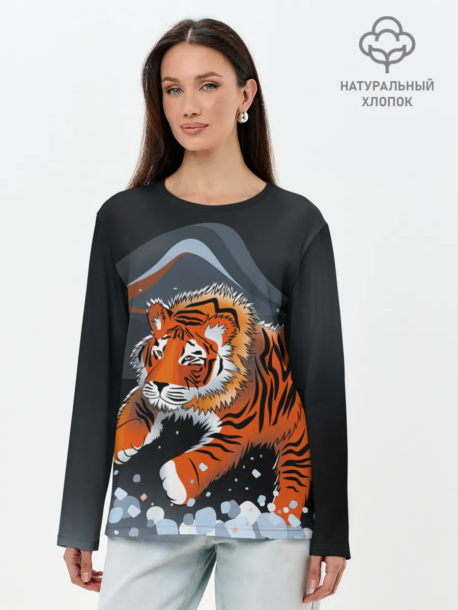 Лонгслив женский. Хлопок / АМУРСКИЙ ТИГР