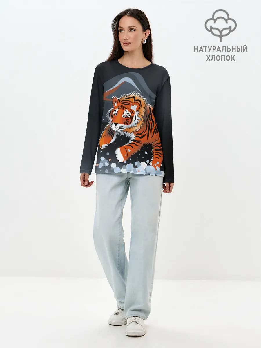 Лонгслив женский. Хлопок / АМУРСКИЙ ТИГР