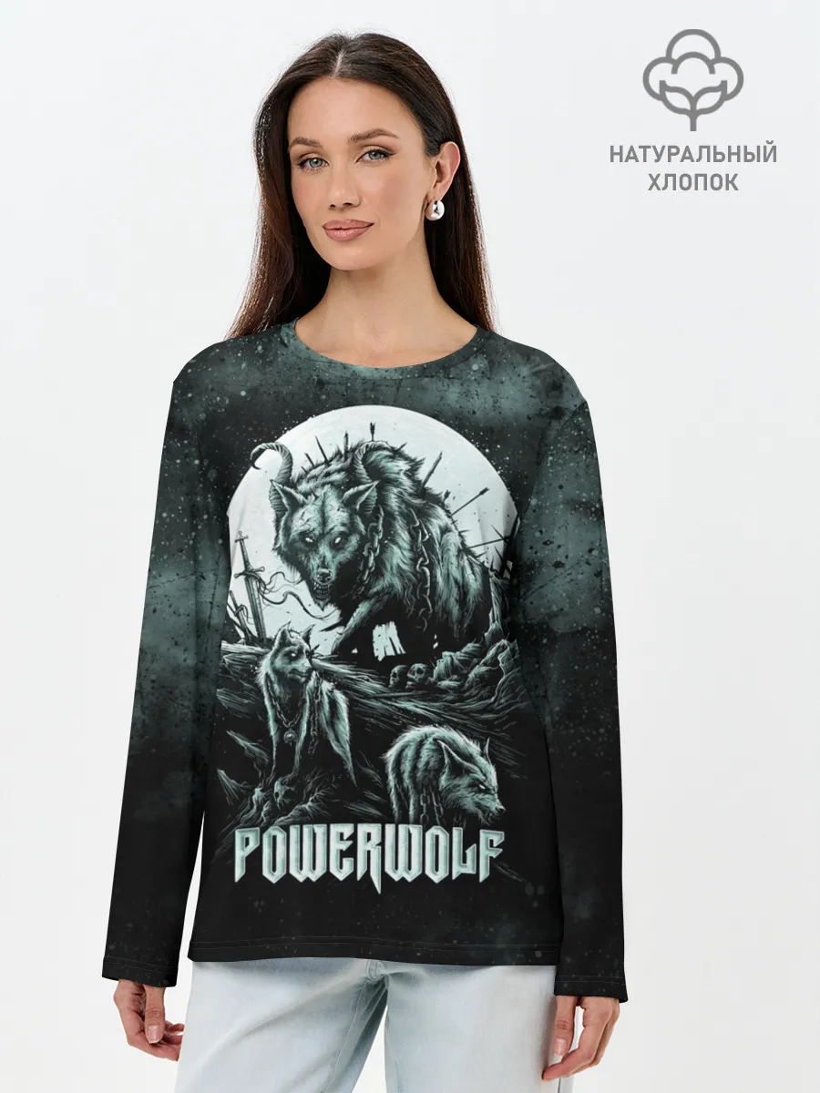 Лонгслив женский. Хлопок / Powerwolf