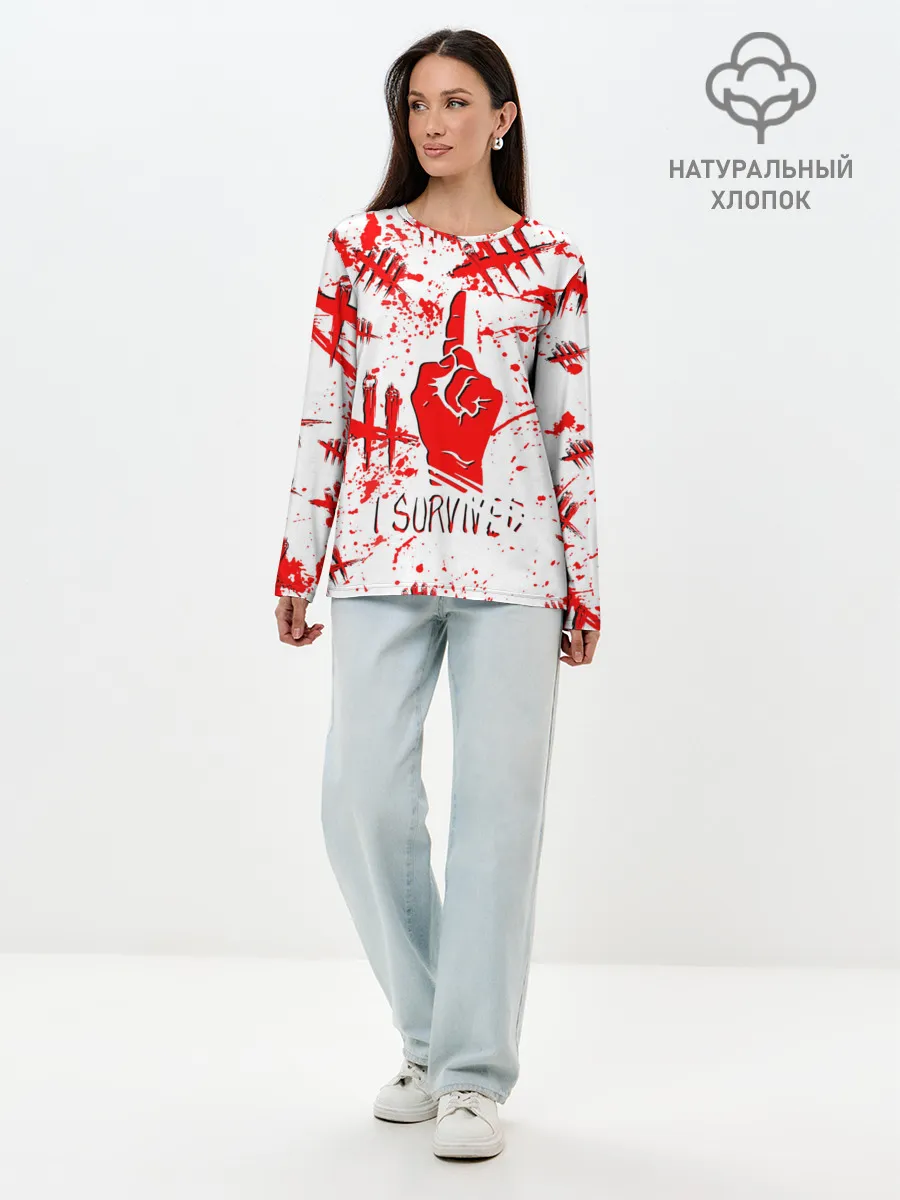 Лонгслив женский. Хлопок / Dead by Daylight.