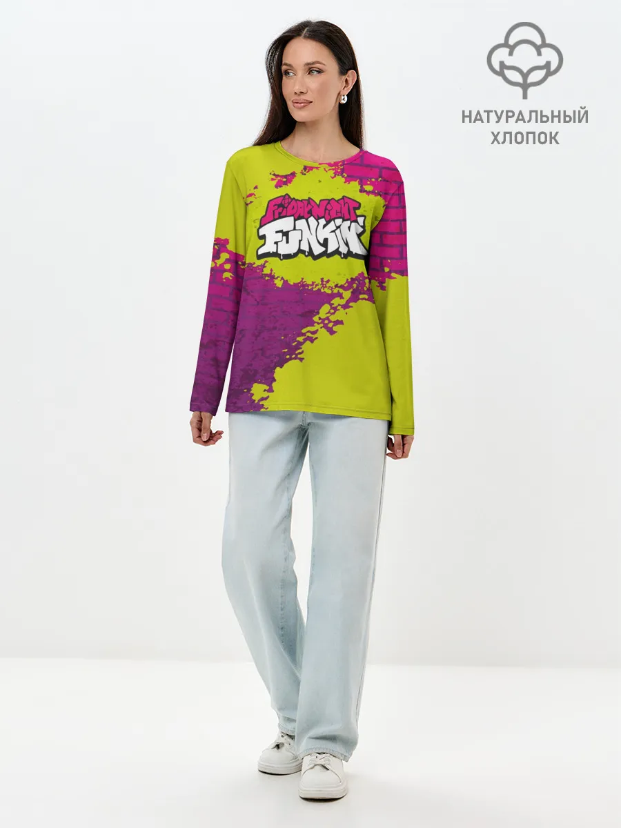 Лонгслив женский. Хлопок / Friday Night Funkin Кислотный