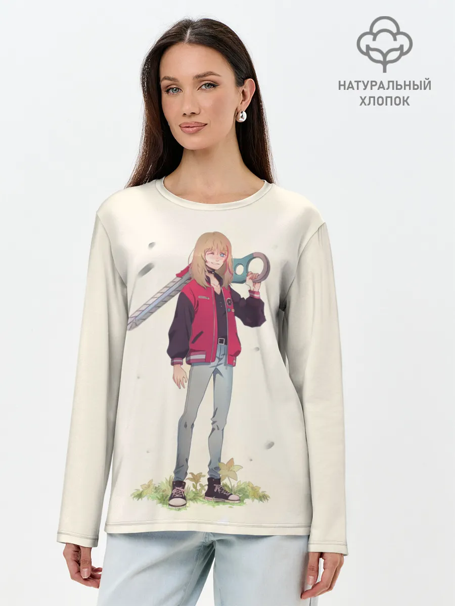 Лонгслив женский. Хлопок / Кавай