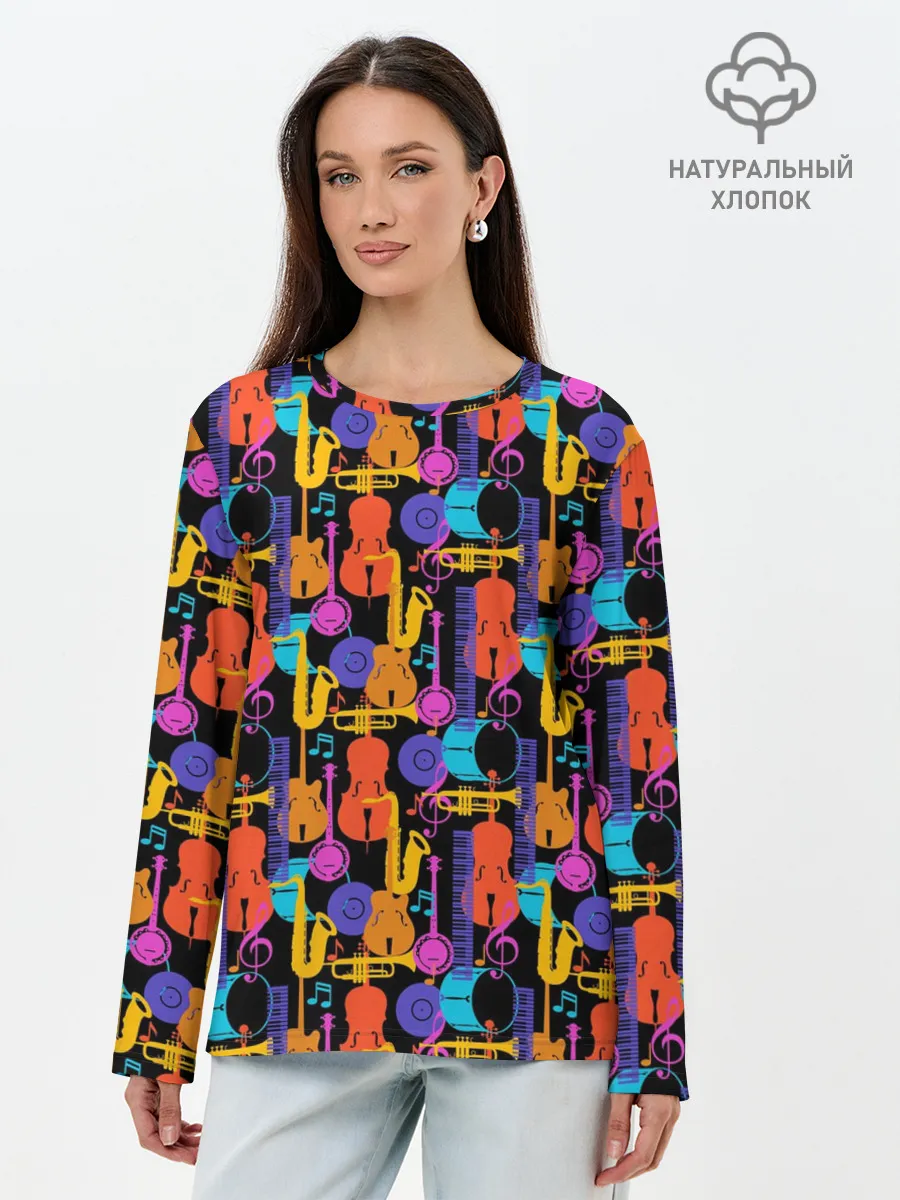 Лонгслив женский. Хлопок / Джаз