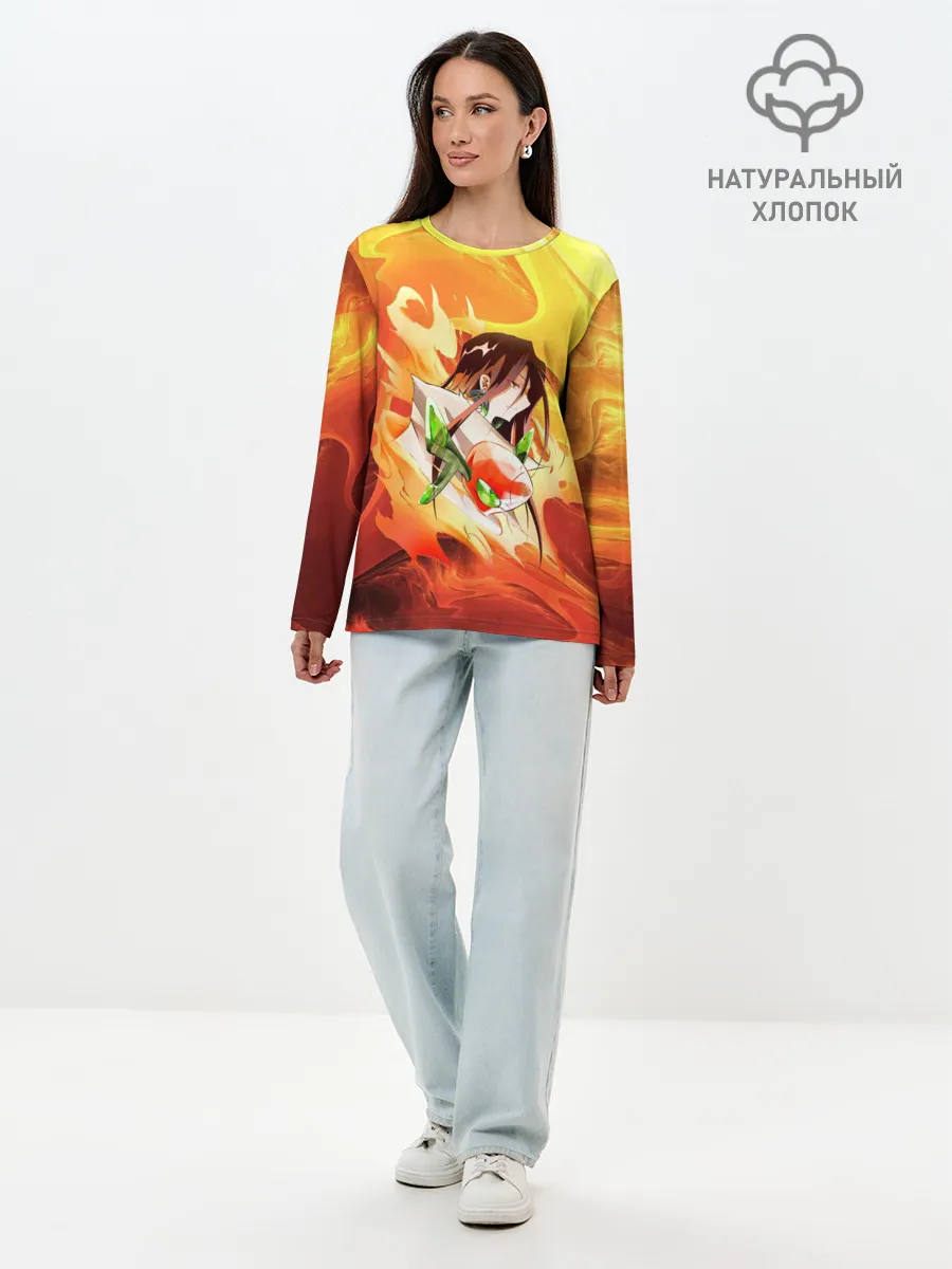 Лонгслив женский. Хлопок / Шаман Кинг | Хао | Зик