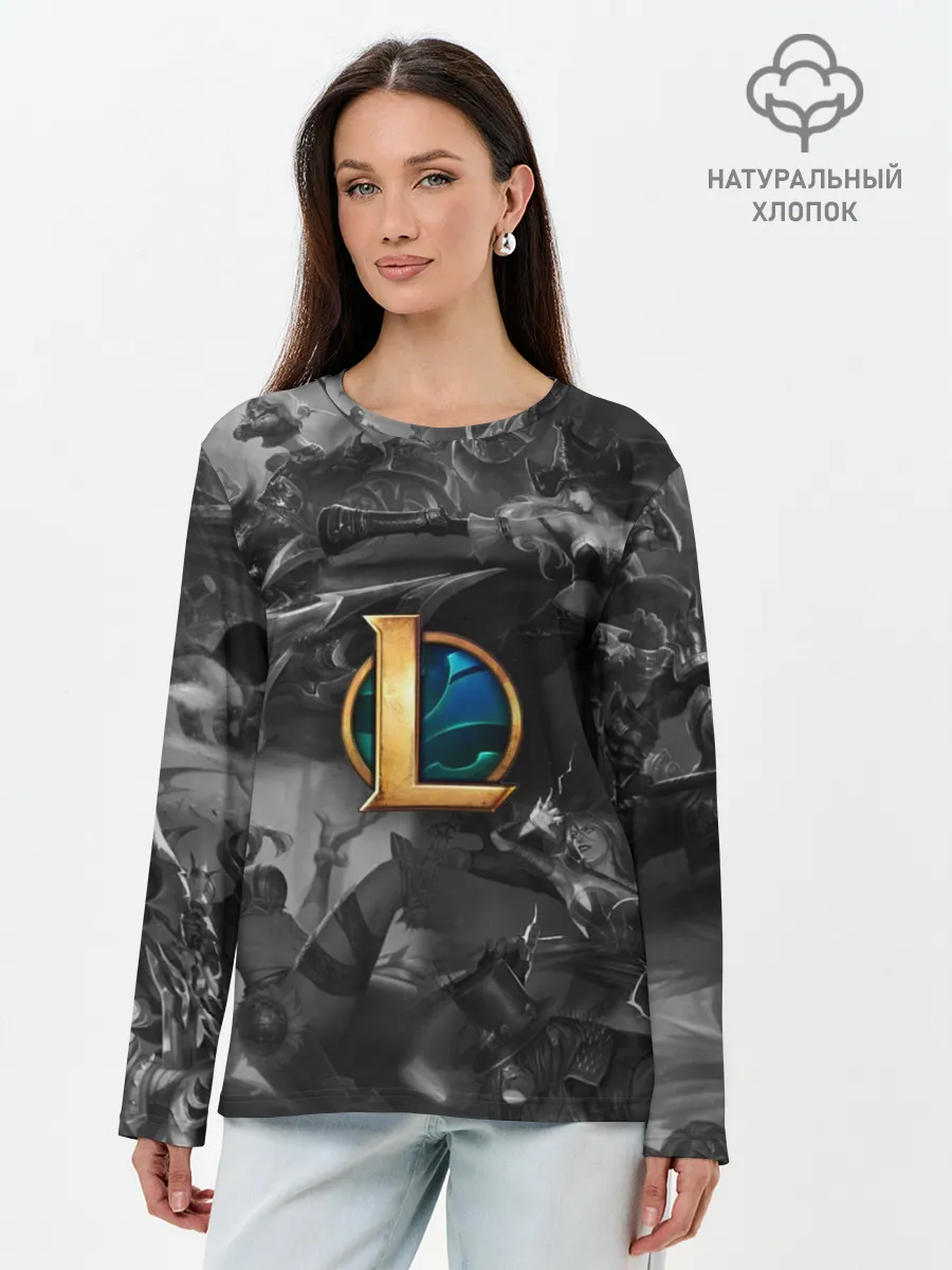 Лонгслив женский. Хлопок / League of Legends Black&White