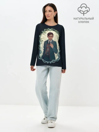 Лонгслив женский. Хлопок / Пятый в рамке