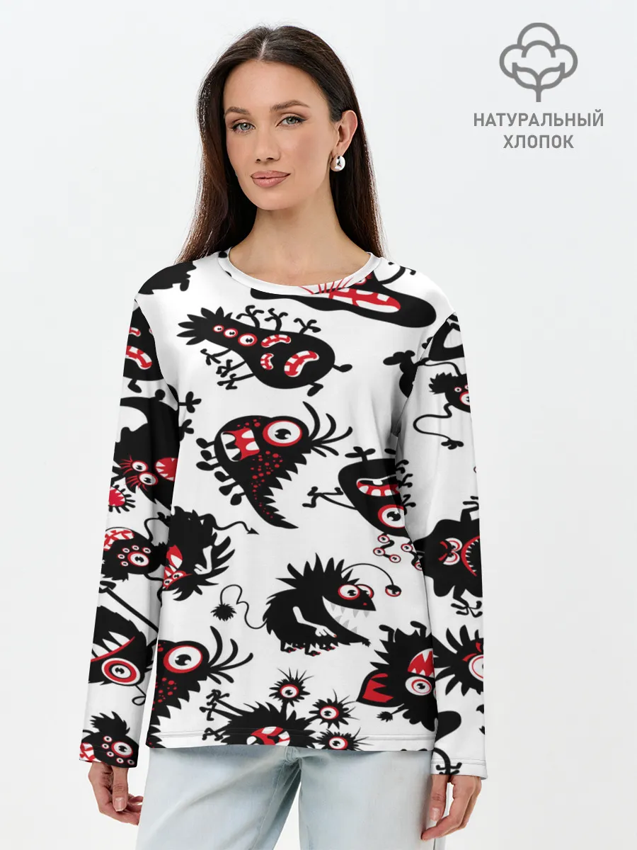Лонгслив женский. Хлопок / Чудики