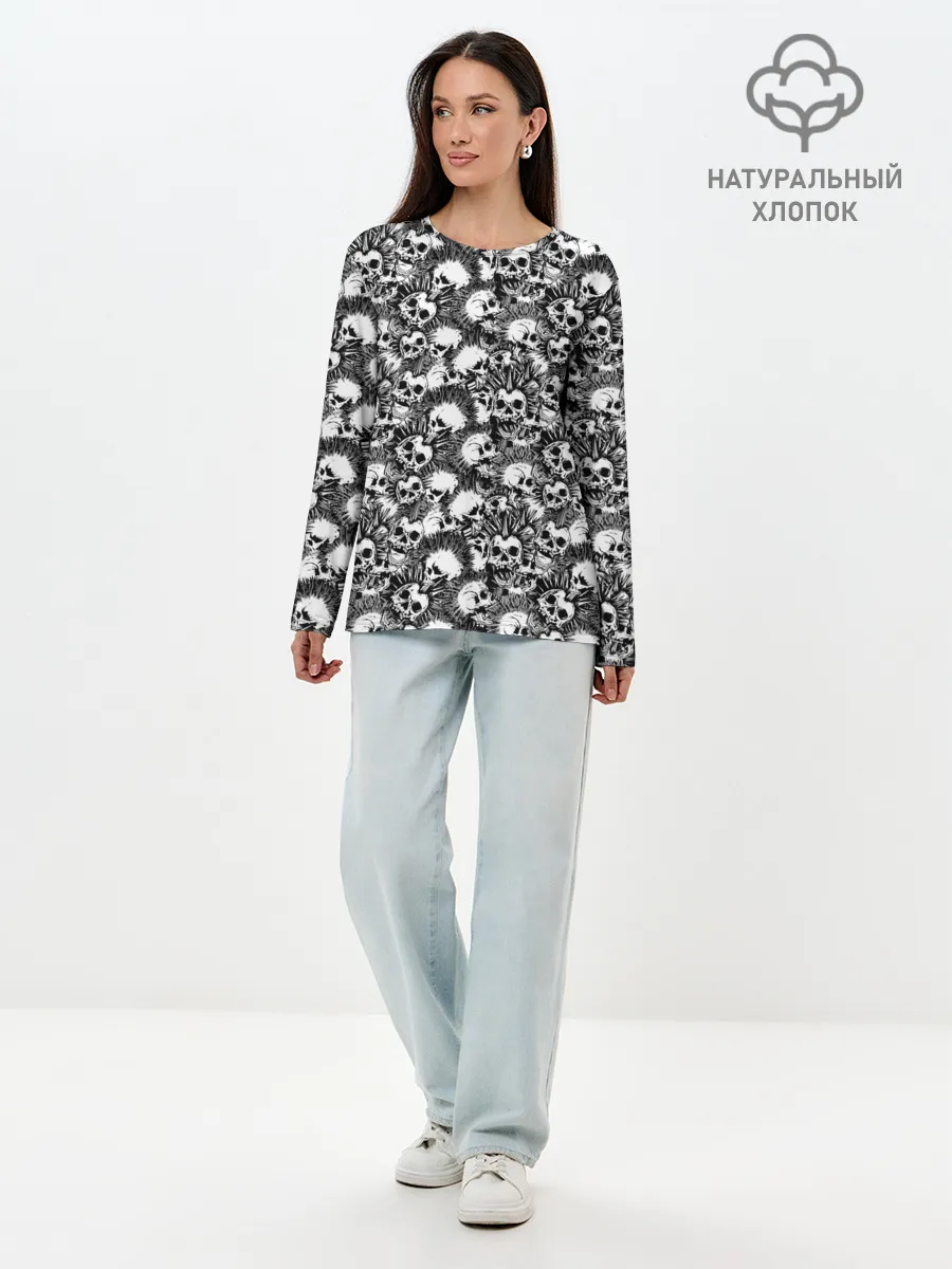 Лонгслив женский. Хлопок / Punks not Dead