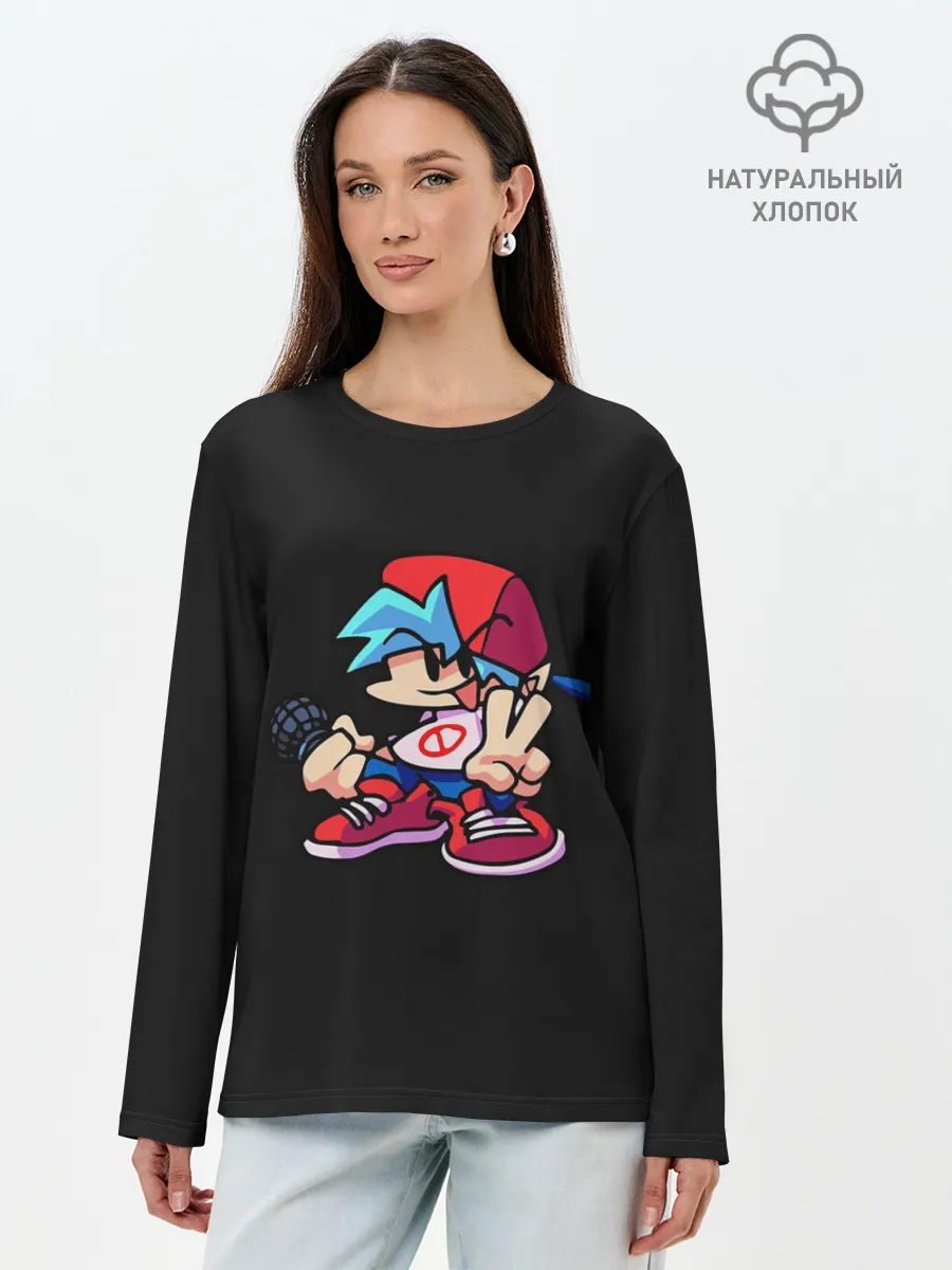 Лонгслив женский. Хлопок / Boyfriend