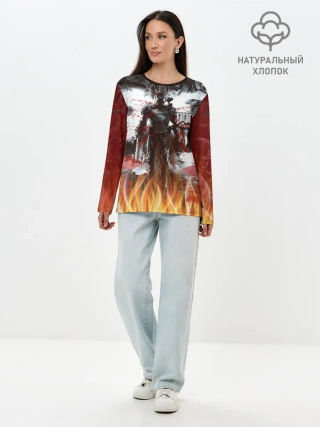 Лонгслив женский. Хлопок / Doom Ethernal Ancient Gods