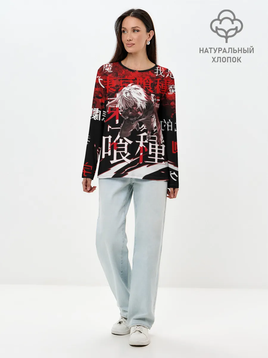 Лонгслив женский. Хлопок / Токийский Гуль