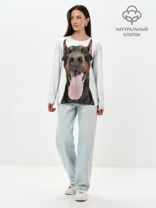 Лонгслив женский. Хлопок / Доберман / Doberman