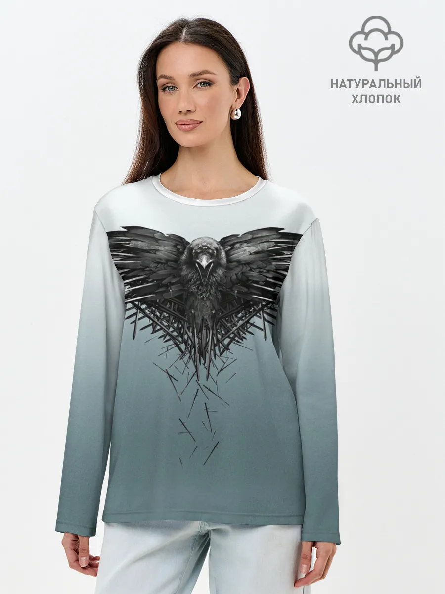 Лонгслив женский. Хлопок / Crow