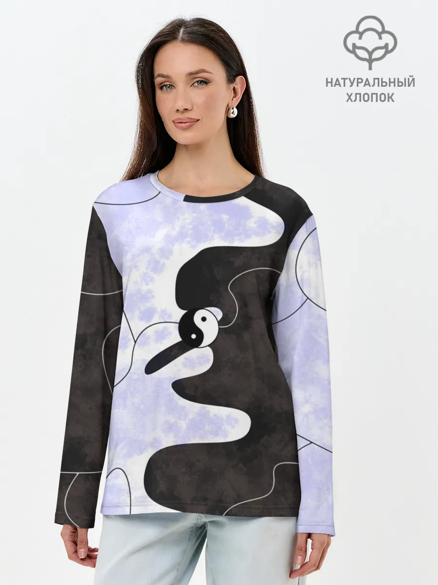 Лонгслив женский. Хлопок / Инь-Янь