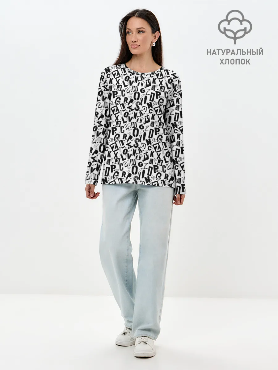 Лонгслив женский. Хлопок / Панк