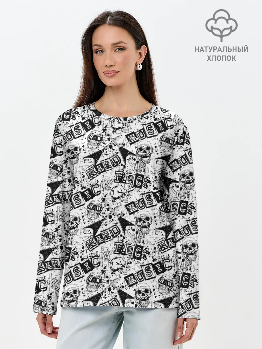 Лонгслив женский. Хлопок / Rock music