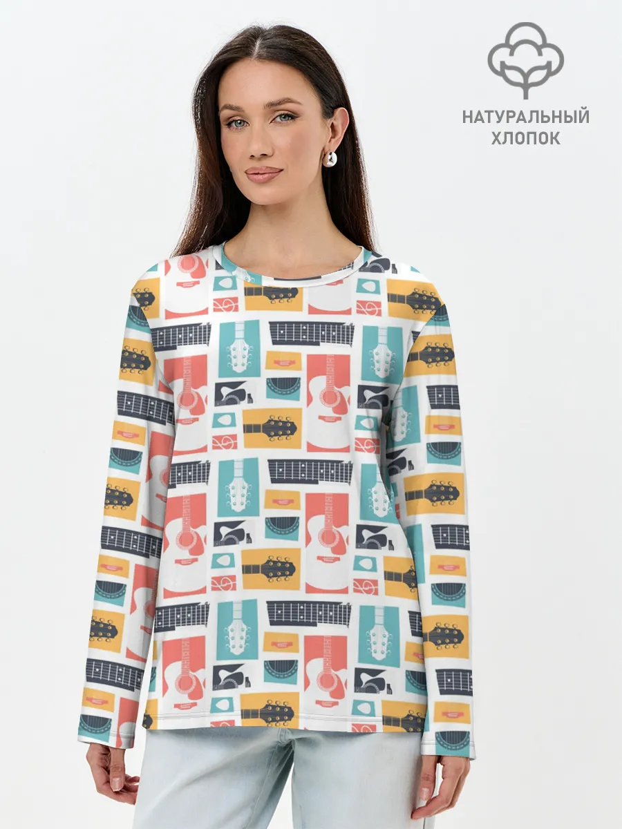 Лонгслив женский. Хлопок / Рок