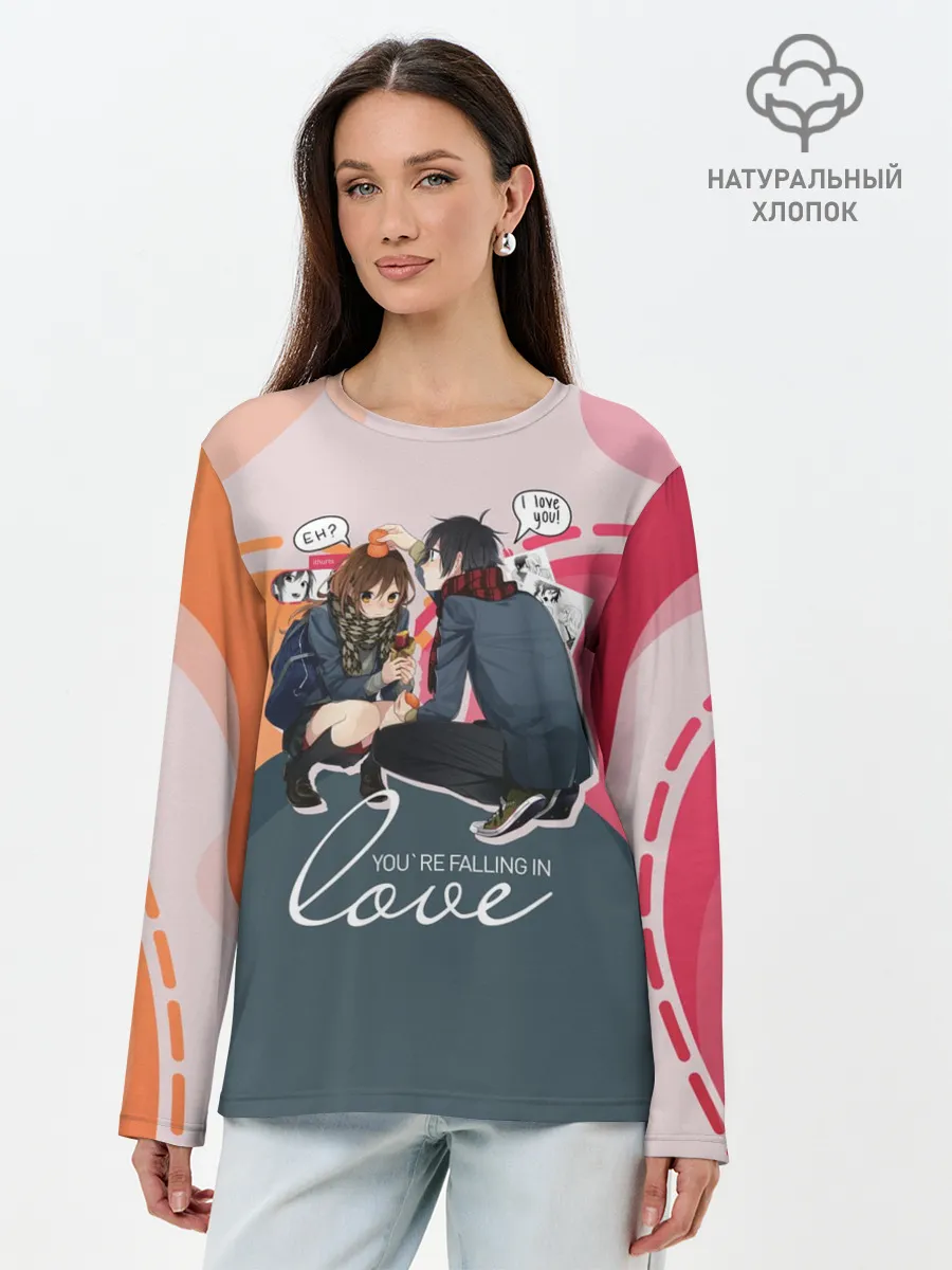 Лонгслив женский. Хлопок / Хори-сан и Миямура-кун