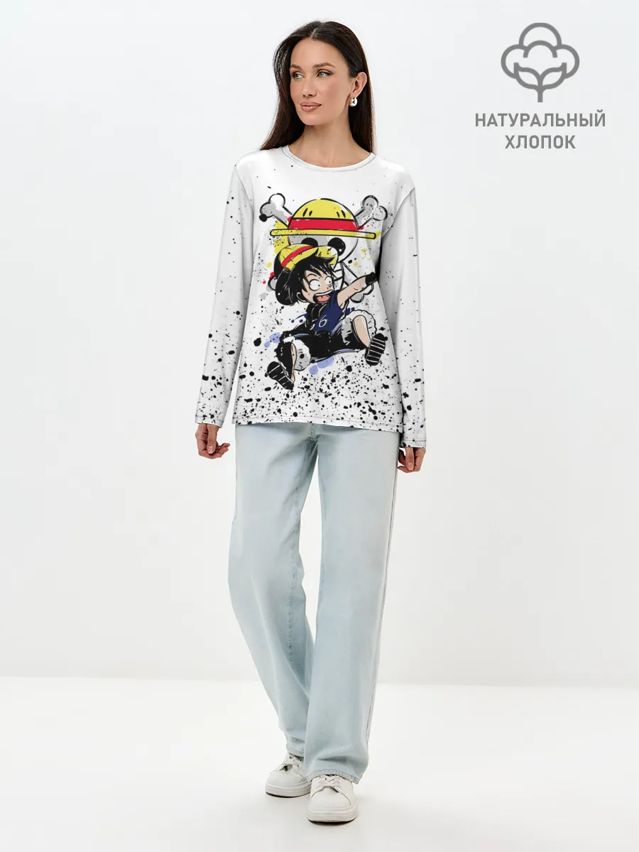 Лонгслив женский. Хлопок / Луффи