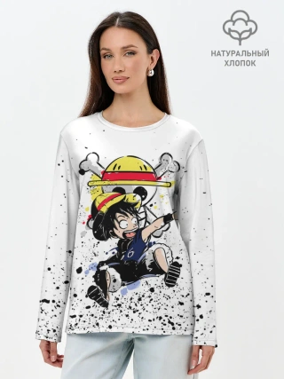 Лонгслив женский. Хлопок / Луффи