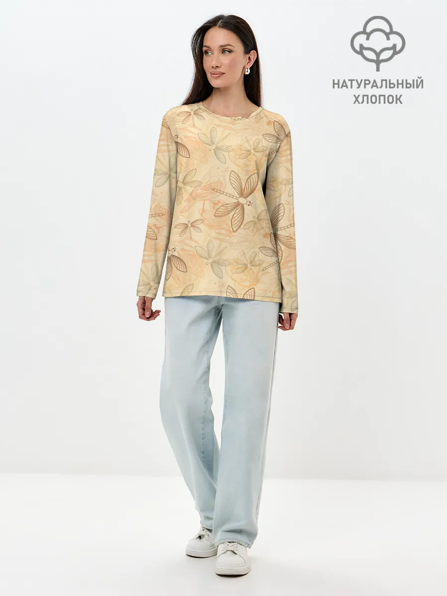 Лонгслив женский. Хлопок / Стрекоза