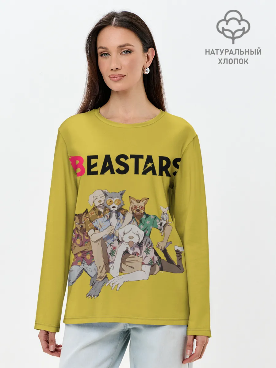 Лонгслив женский. Хлопок / Beastars Джуно и Луис.
