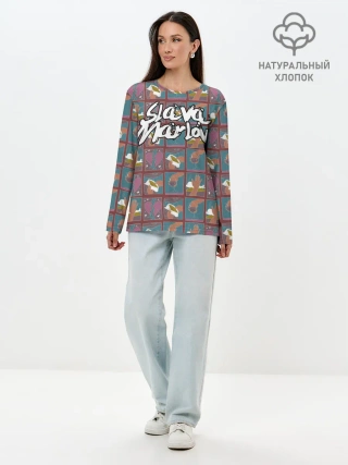 Лонгслив женский. Хлопок / SLAVA MARLOW