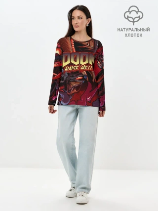 Лонгслив женский. Хлопок / DOOM Eternal