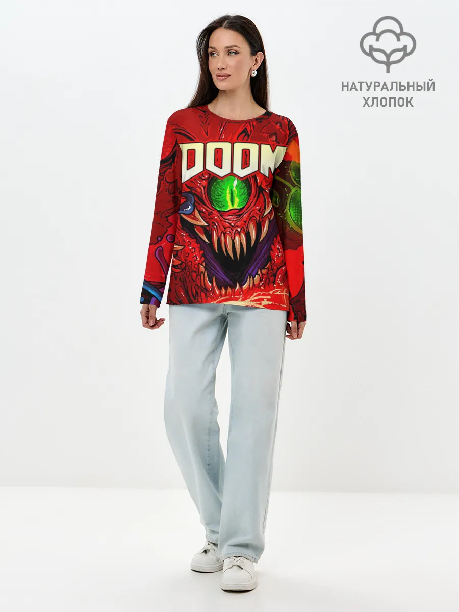 Лонгслив женский. Хлопок / DOOM Eternal