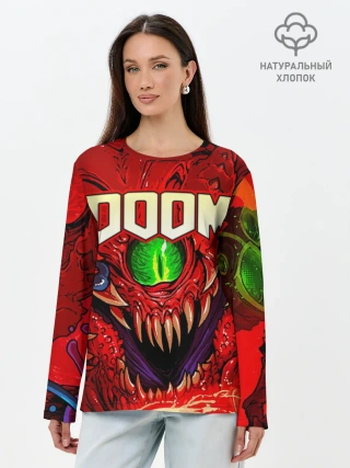 Лонгслив женский. Хлопок / DOOM Eternal