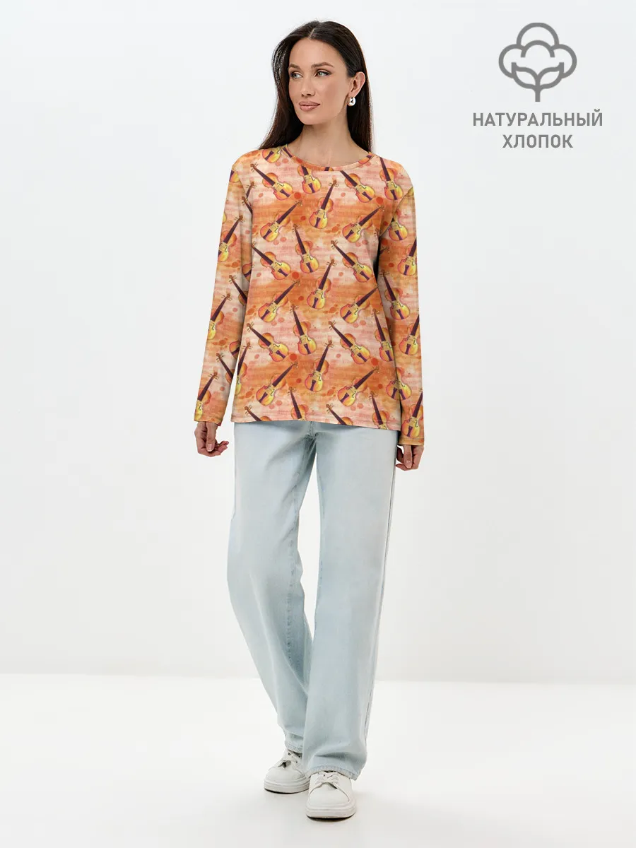 Лонгслив женский. Хлопок / Скрипач