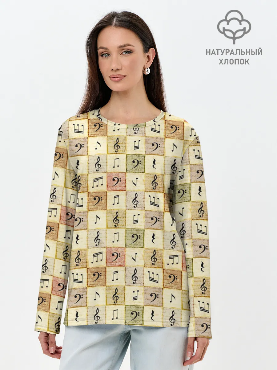 Лонгслив женский. Хлопок / Музыкант