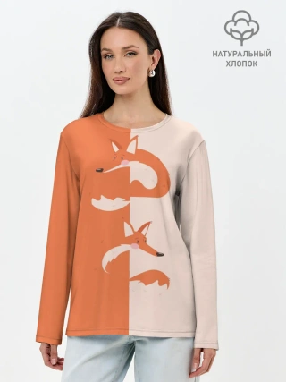 Лонгслив женский. Хлопок / Лисичка-сестричка