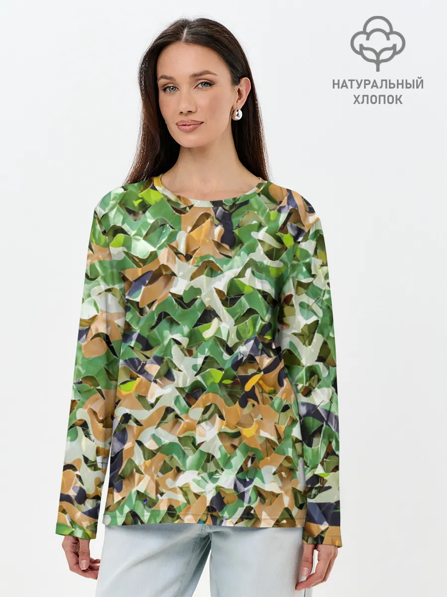 Лонгслив женский. Хлопок / Пейнтбол