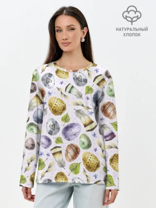 Лонгслив женский. Хлопок / Пасха