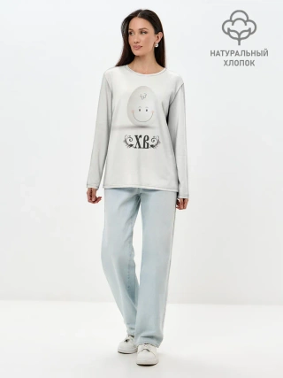 Лонгслив женский. Хлопок / Пасха