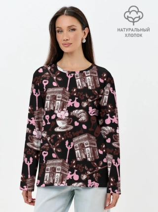 Лонгслив женский. Хлопок / Париж / Paris